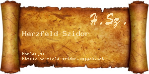 Herzfeld Szidor névjegykártya